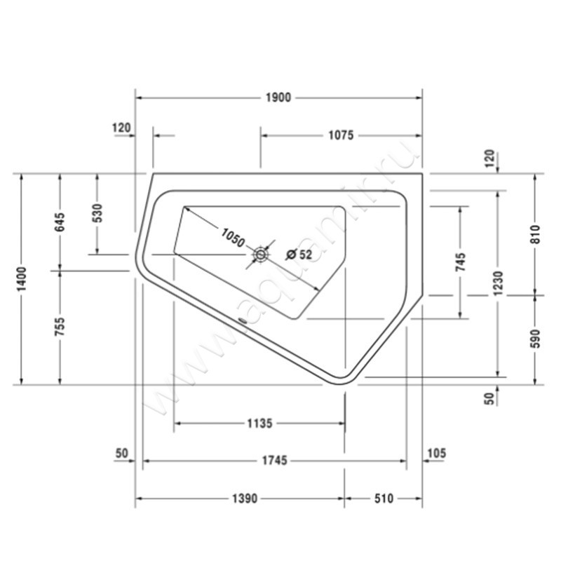 Ванна акриловая Duravit Paiova 5 700397000000000 размеры