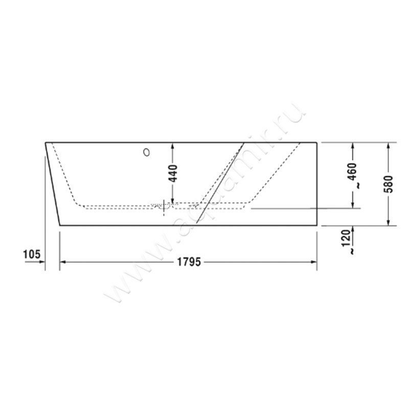 Ванна акриловая Duravit Paiova 5 700397000000000 размеры
