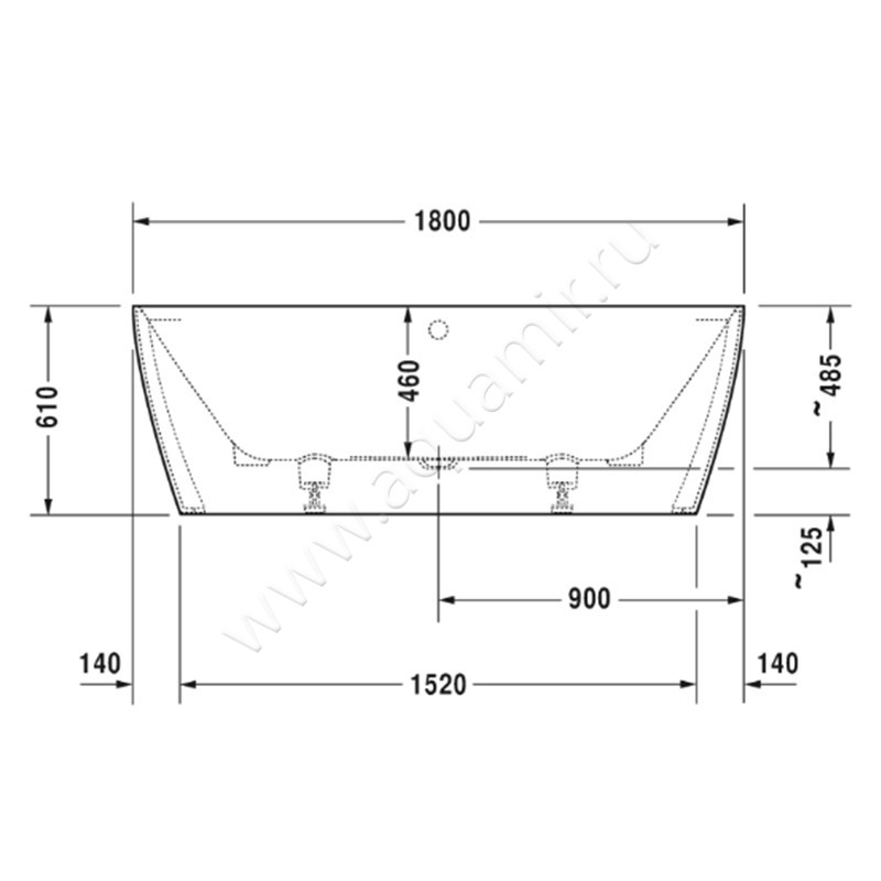 Акриловая ванна Duravit Happy D.2 Plus 700449800000000 размеры