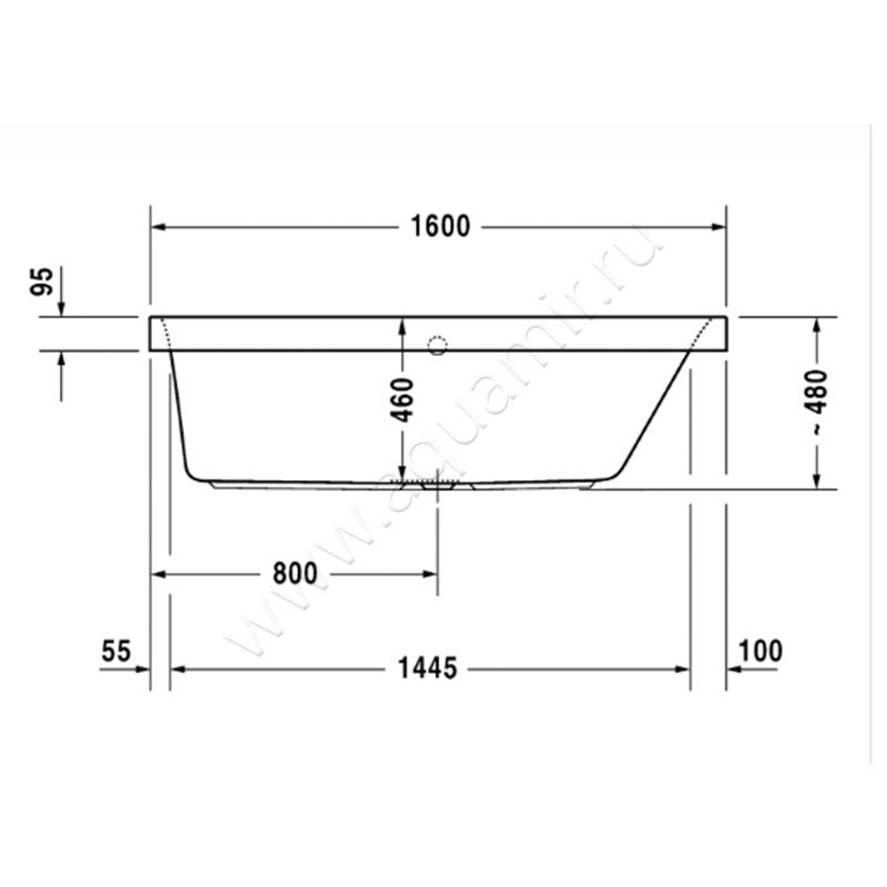 Ванна акриловая Duravit Happy D.2 700309000000000 размеры