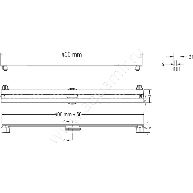 Душевой лоток с решеткой Berges Wasserhaus Super Slim 09 00 77 размеры