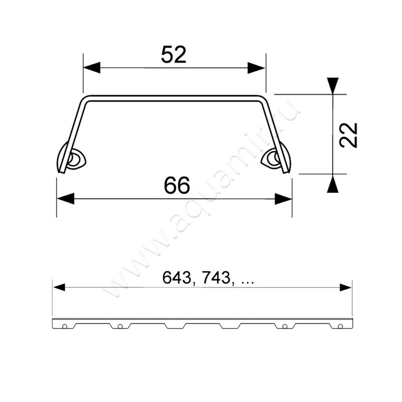 Панель для слива TECE Drainline “steel II” 601283 размеры