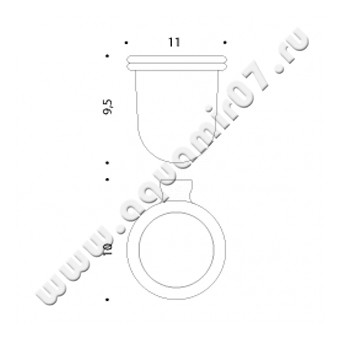 Стакан настенный Colombo Luna B0102.000 размеры