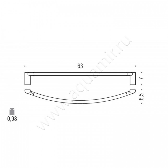 Полотенцедержатель Colombo Luna B0110.000 размеры