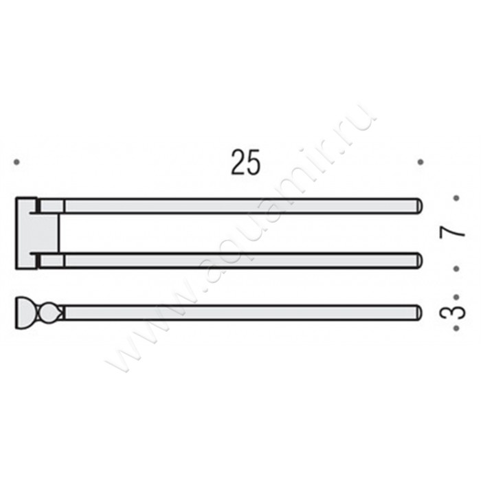 Полотенцедержатель Colombo Luna B0113.000 размеры
