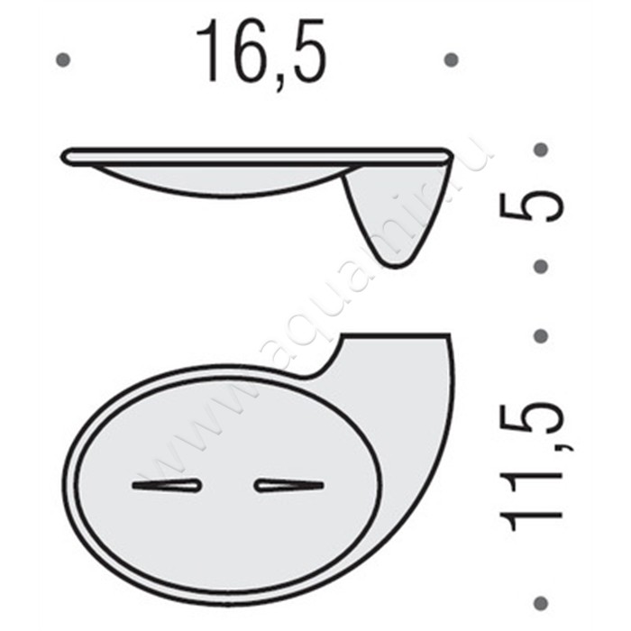 Мыльница настенная Colombo Khala B1801.000 размеры