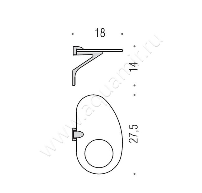 Мыльница настенная Colombo Khala B1803.000 размеры