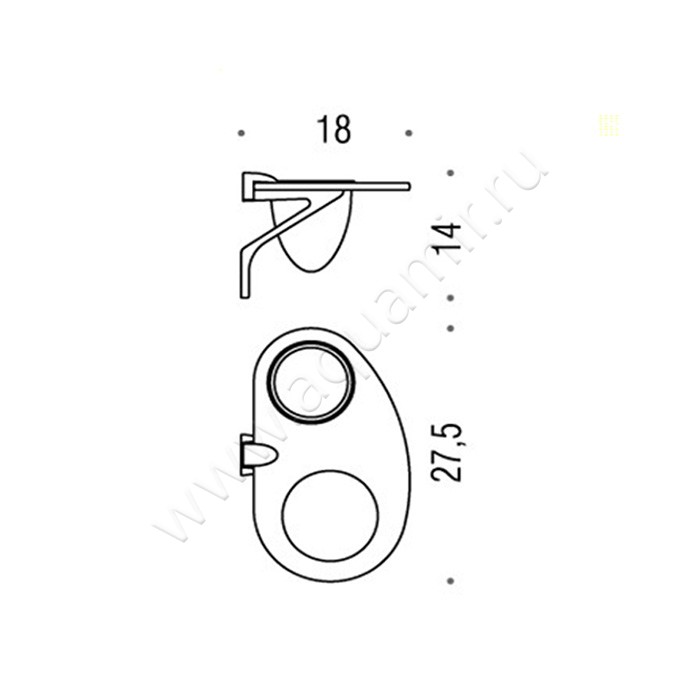 Мыльница со стаканом Colombo Khala B1804.000 размеры