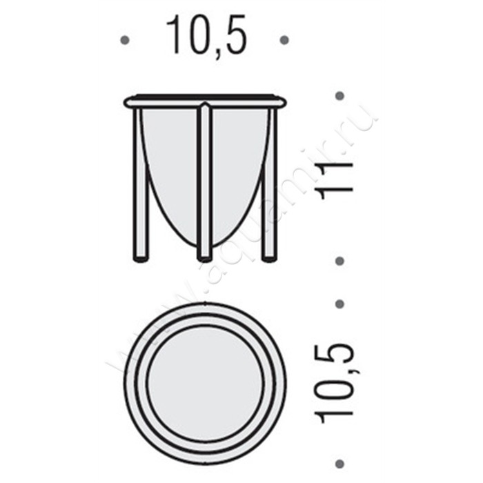 Стакан настольный Colombo Khala B1841.000 размеры