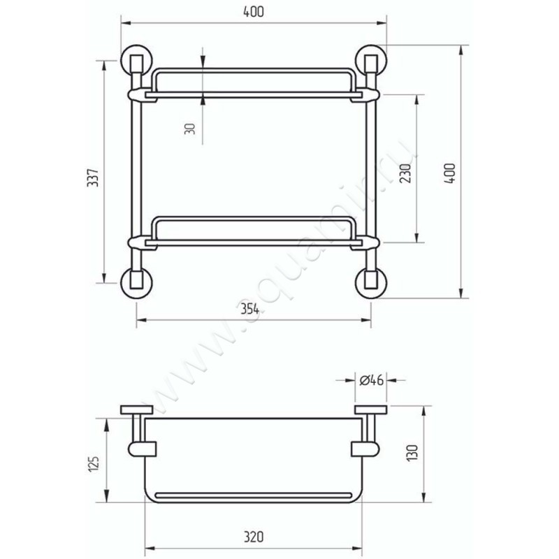 Полкa для душа Veragio Largenta VR.LGT-1912.CR размеры
