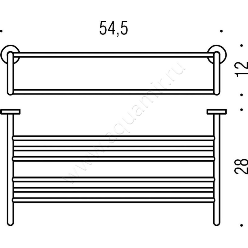 Полка для полотенец Colombo Basic B2787.000 размеры