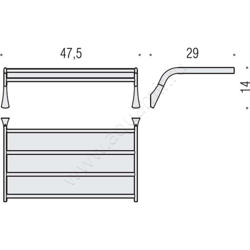 Полка для полотенец Colombo Land B2887.000 размеры