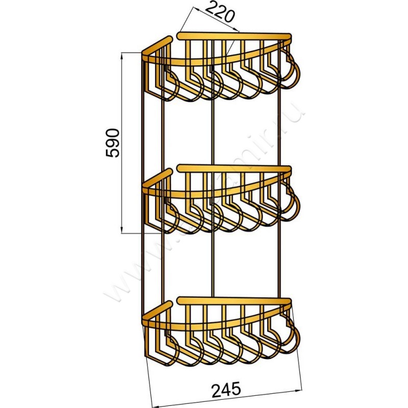 Полкa для душа Boheme Medici 10624 размеры