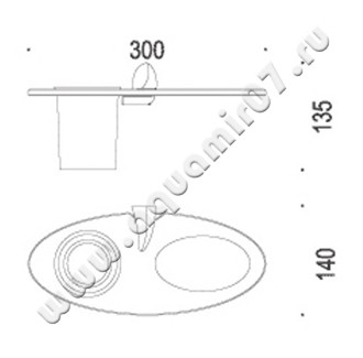 Стакан с мыльницей Colombo Link B2404.000 размеры