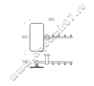 Зеркало с крючками Colombo Plus W4925 размеры