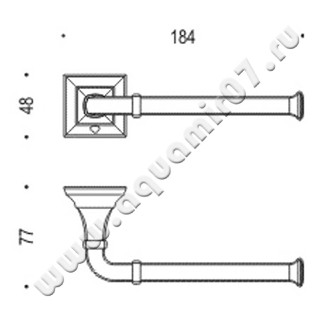 Бумагодержатель Colombo Porofino B3208D.CR размеры