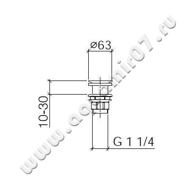 Донный клапан для раковины Dornbracht Tara 10 110 970-00 размеры