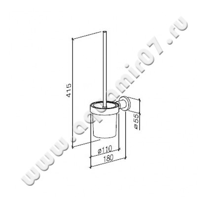 Ершик настенный Dornbracht Tara 83 900 892-00 размеры