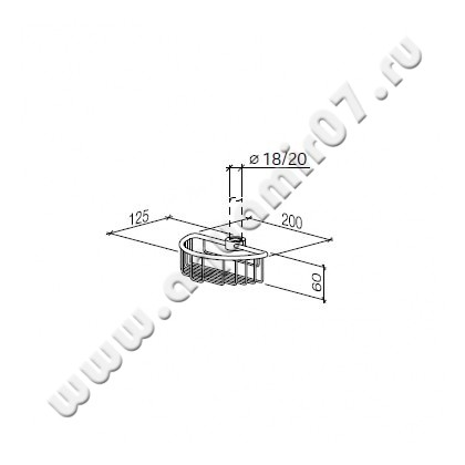 Полка для душа Dornbracht Tara 82 290 970-00 размеры