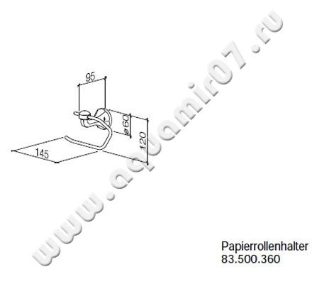 Бумагодержатель Dornbracht Madison 83500361-00 размеры