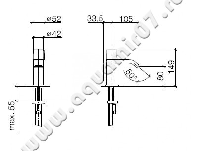 Смеситель для раковины Dornbracht IMO 33507670-00 размеры