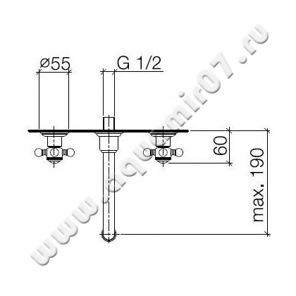 Смеситель для раковины Dornbracht MADISON 36712361-00 размеры