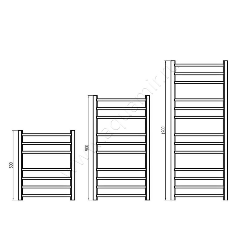 Полотенцесушитель водяной Grota CALMA CALMA-W5301500-BL размеры