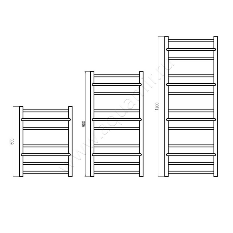 Полотенцесушитель водяной Grota Vista VISTA-W530600-CR размеры