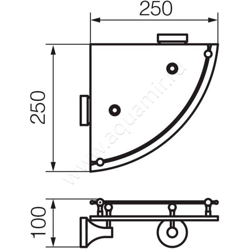 Полкa для душа Veragio Gialetta VR.GIL-6417.CR размеры