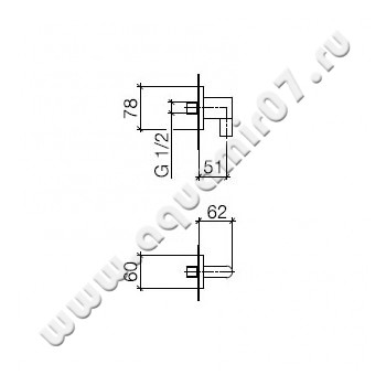 Шланговое соединение Dornbracht IMO 28 450 980-00 размеры