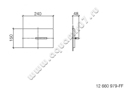 Клавиша смыва для унитаза Dornbracht 12 660 979-00 размеры