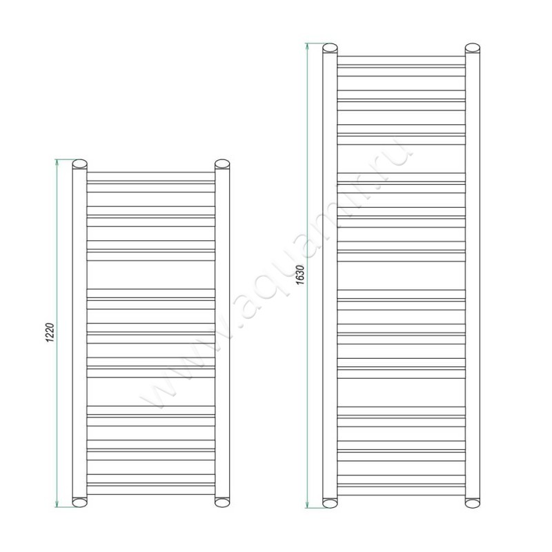 Полотенцесушитель водяной Grota Grande GRANDE-W5501640-CR размеры