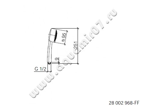 Душевая лейка Villeroy & Boch LaFleur 28 002 968-00 размеры