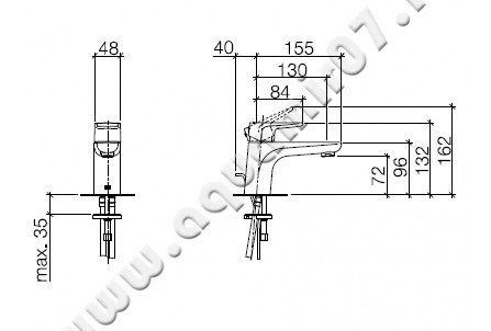 Смеситель для раковины Villeroy & Boch Subway 3350093500 размеры