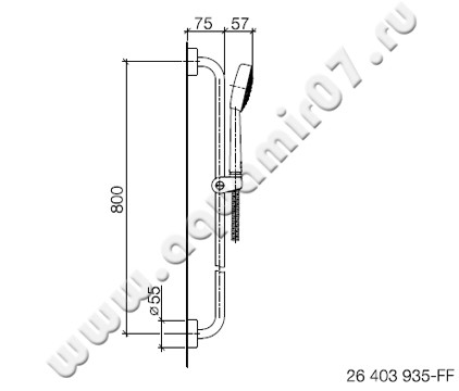 Душевой гарнитур Villeroy & Boch Subway 26 403 935-00 размеры