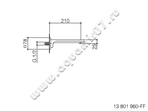 Излив для ванны Villeroy & Boch Cult 1380196000 размеры