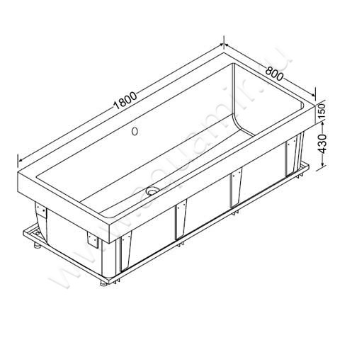 Ванна из минерального литья Burgbad Crono MWAA180C0001 размеры