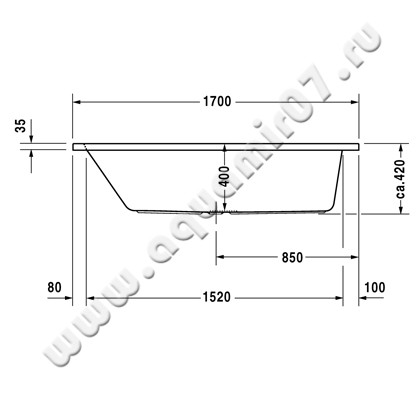 Акриловая ванна Duravit D-Code 700099000000000 размеры