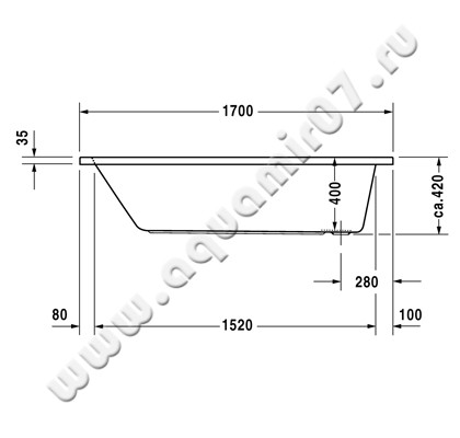 Акриловая ванна Duravit D-Code 700100000000000 размеры