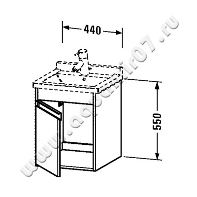 Тумба под раковину Duravit Ketho KT6662L1818 размеры