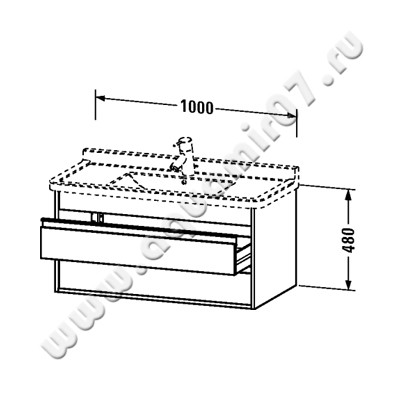 Тумба для раковины Duravit Ketho KT664501818 размеры