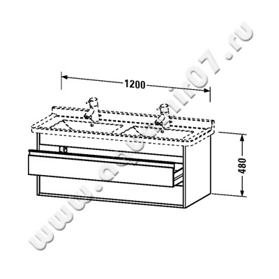 Тумба под раковину Duravit Ketho KT664601818 размеры