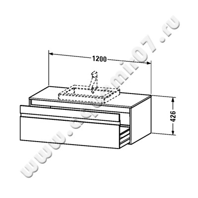 Тумба для раковины Duravit Ketho KT679601818 размеры