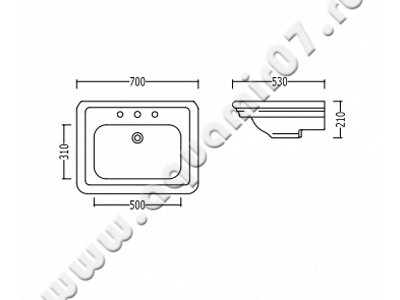 Раковина подвесная Devon & Devon Etoile IBLG(1-3)FET размеры