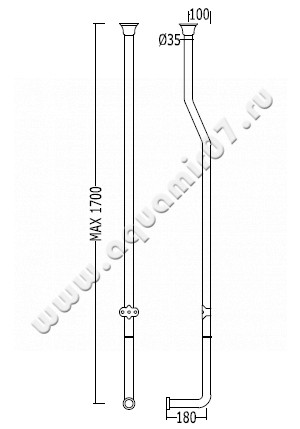 Патрубок для высокого бачка Devon & Devon Oxford IB1041CP размеры