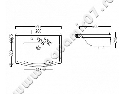 Раковина мебельная накладная Devon & Devon Westminster IBLI(1-2-3)FWES размеры