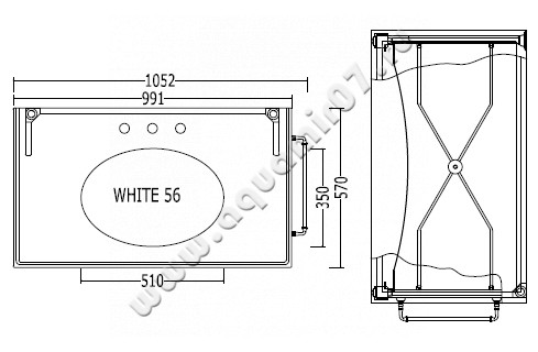 Консоль под раковину Devon & Devon Madison consolle DEMADISONBICR размеры