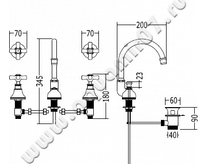 Смеситель для раковины Devon & Devon City UTCI100ACR размеры