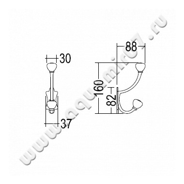 Крючок Devon & Devon Mayfaier DD112CR размеры
