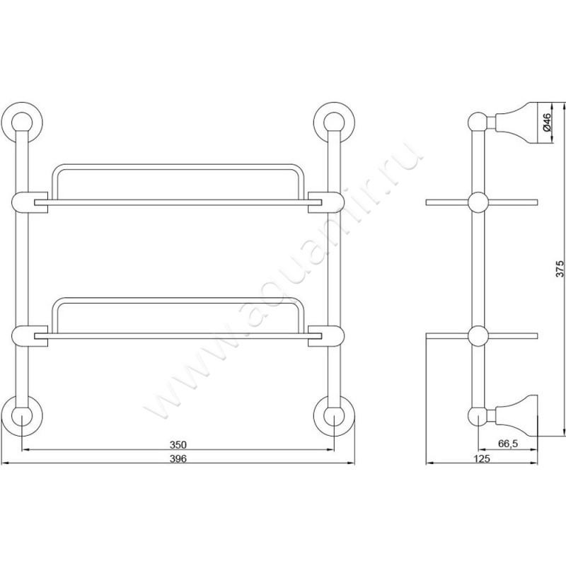 Стеллаж для ванной Veragio Gialetta VR.GIL-6412.BR размеры